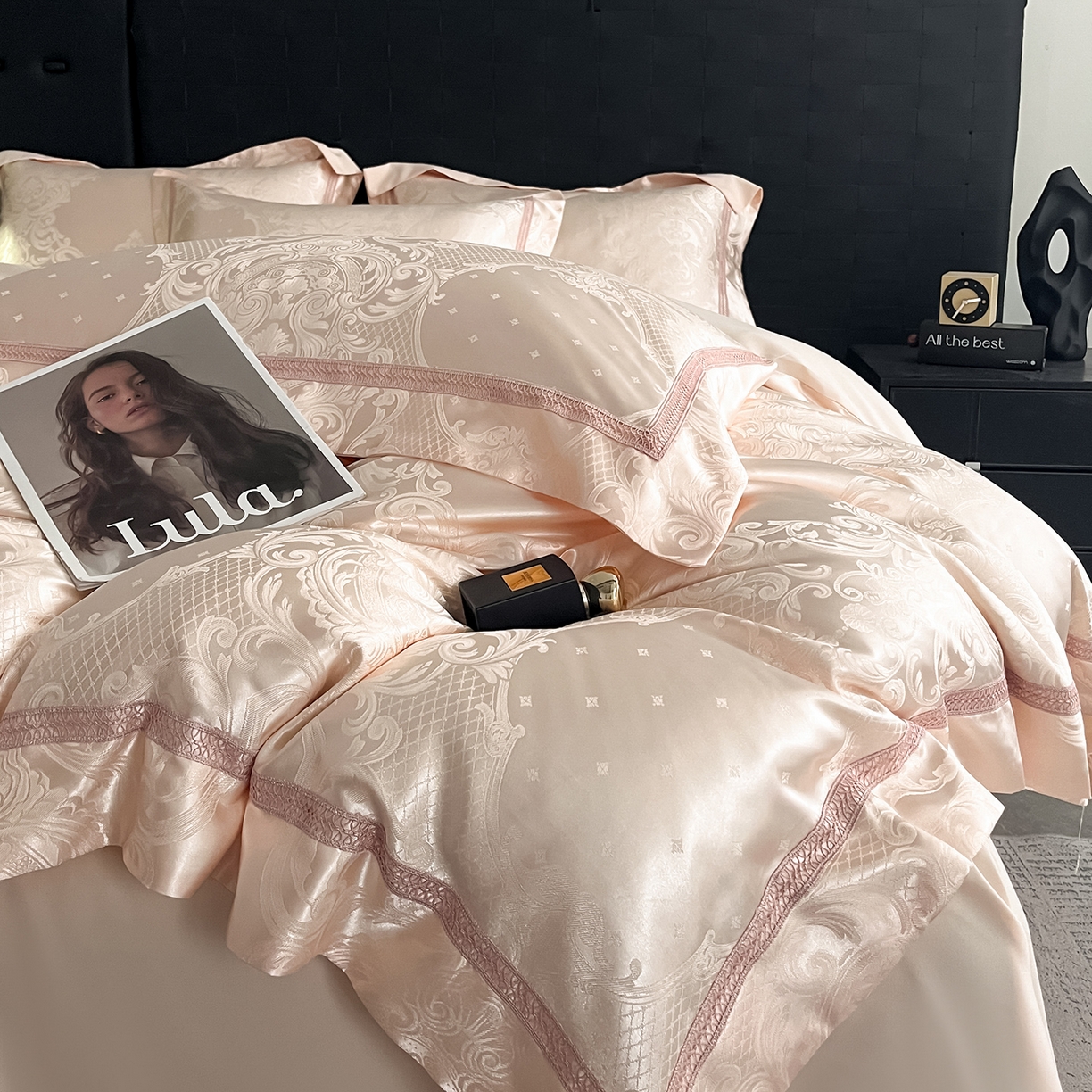 91家纺网 家纺一手货源 找家纺 置顶家纺 2025新款维纳斯系列亲肤提花四件套-实拍 维纳斯-玉色