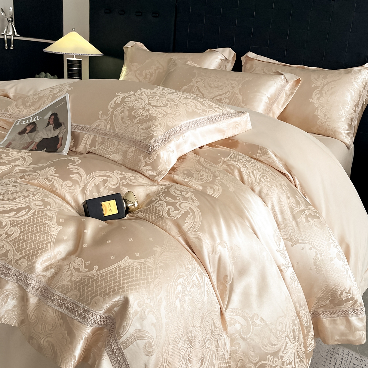 91家纺网 家纺一手货源 找家纺 置顶家纺 2025新款维纳斯系列亲肤提花四件套-实拍 维纳斯-浅香槟