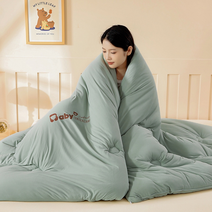 91家纺网 家纺一手货源 找家纺 栩裕纺织 2025新款A类婴儿绒肌肤被baby熊系列四季款被芯 baby熊-绿