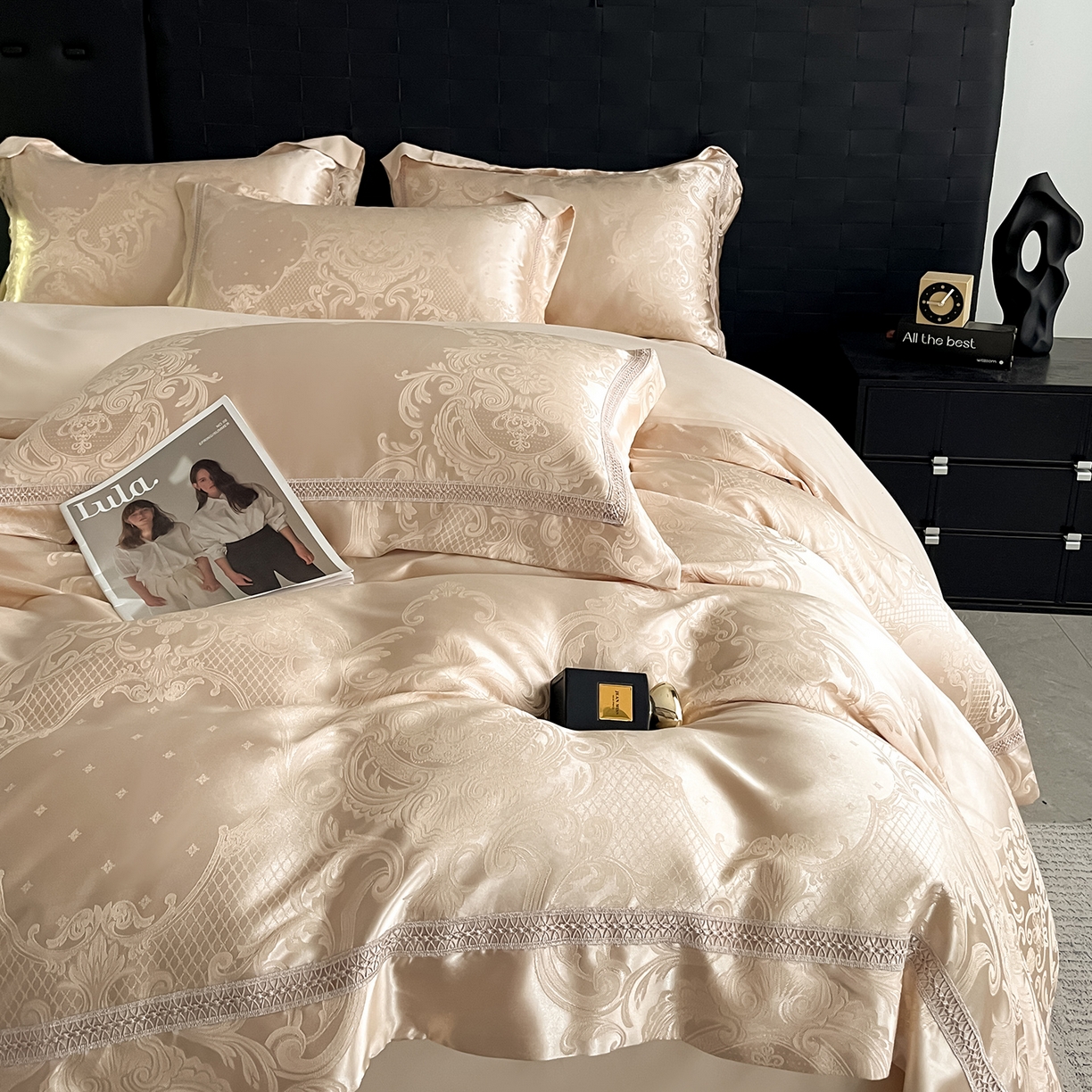 91家纺网 家纺一手货源 找家纺 置顶家纺 2025新款维纳斯系列亲肤提花四件套-实拍 维纳斯-浅香槟