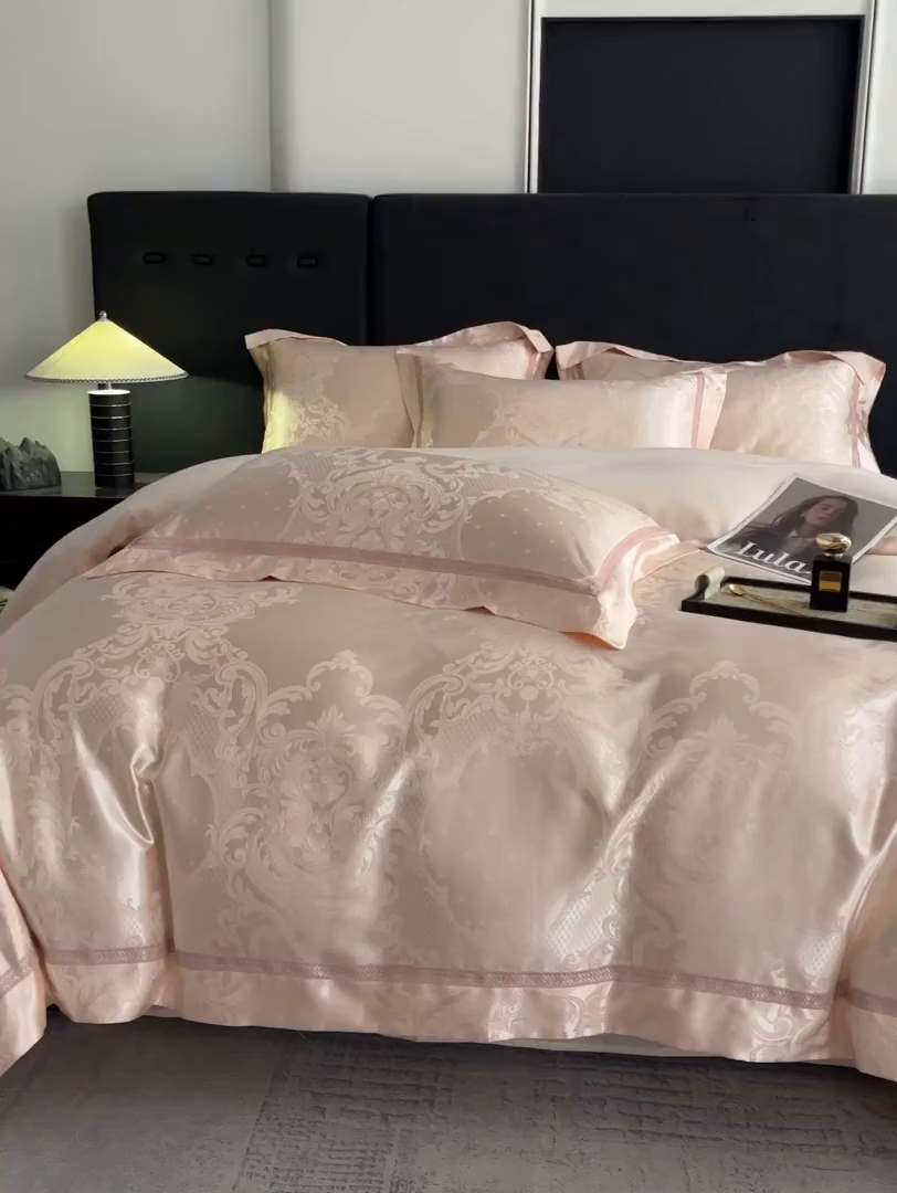 91家纺网 家纺一手货源 找家纺 置顶家纺 2025新款维纳斯系列亲肤提花四件套-实拍 维纳斯-玉色