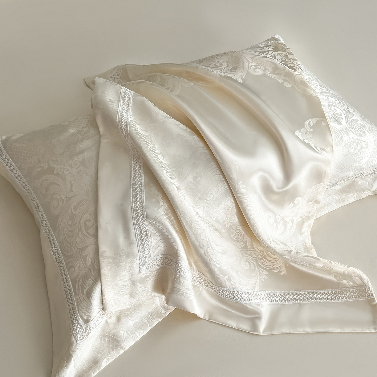 91家纺网 家纺一手货源 找家纺 置顶家纺 2025新款维纳斯系列亲肤提花四件套-实拍 维纳斯-奶昔白