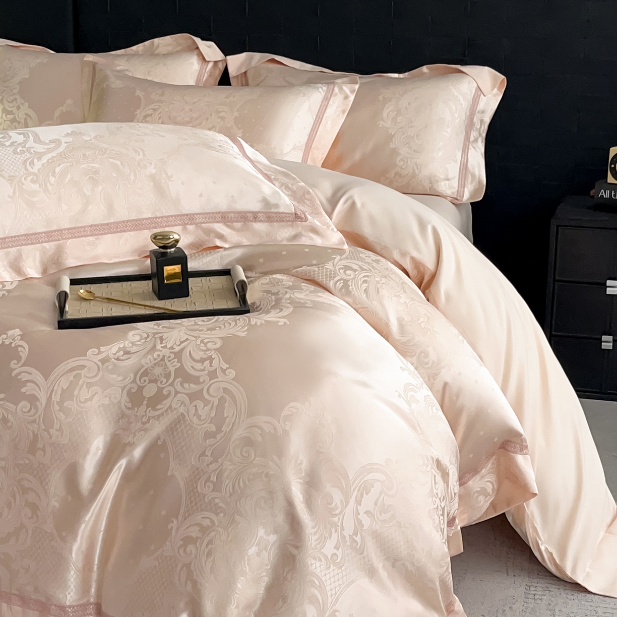 91家纺网 家纺一手货源 找家纺 置顶家纺 2025新款维纳斯系列亲肤提花四件套-实拍 维纳斯-玉色