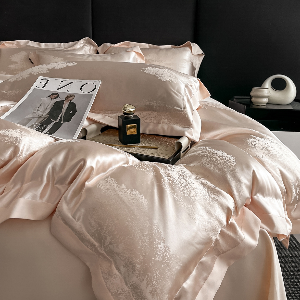 91家纺网 家纺一手货源 找家纺 置顶家纺 2025新款欧若拉亲肤提花四件套 欧若拉-玉