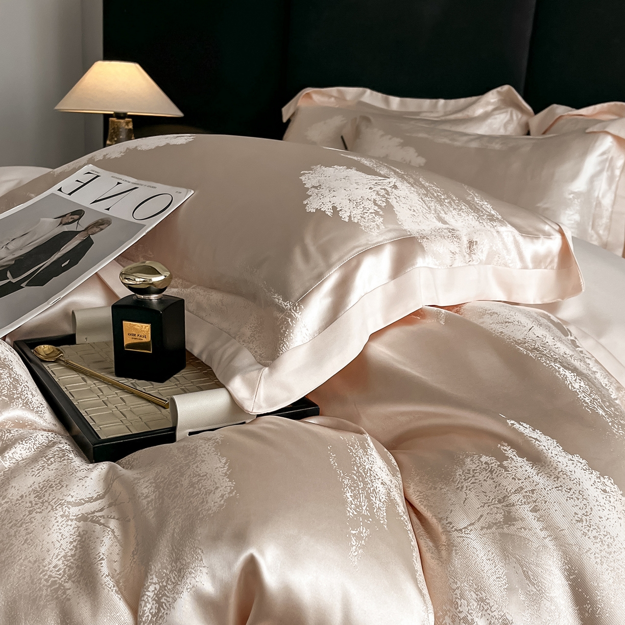 91家纺网 家纺一手货源 找家纺 置顶家纺 2025新款欧若拉亲肤提花四件套 欧若拉-玉