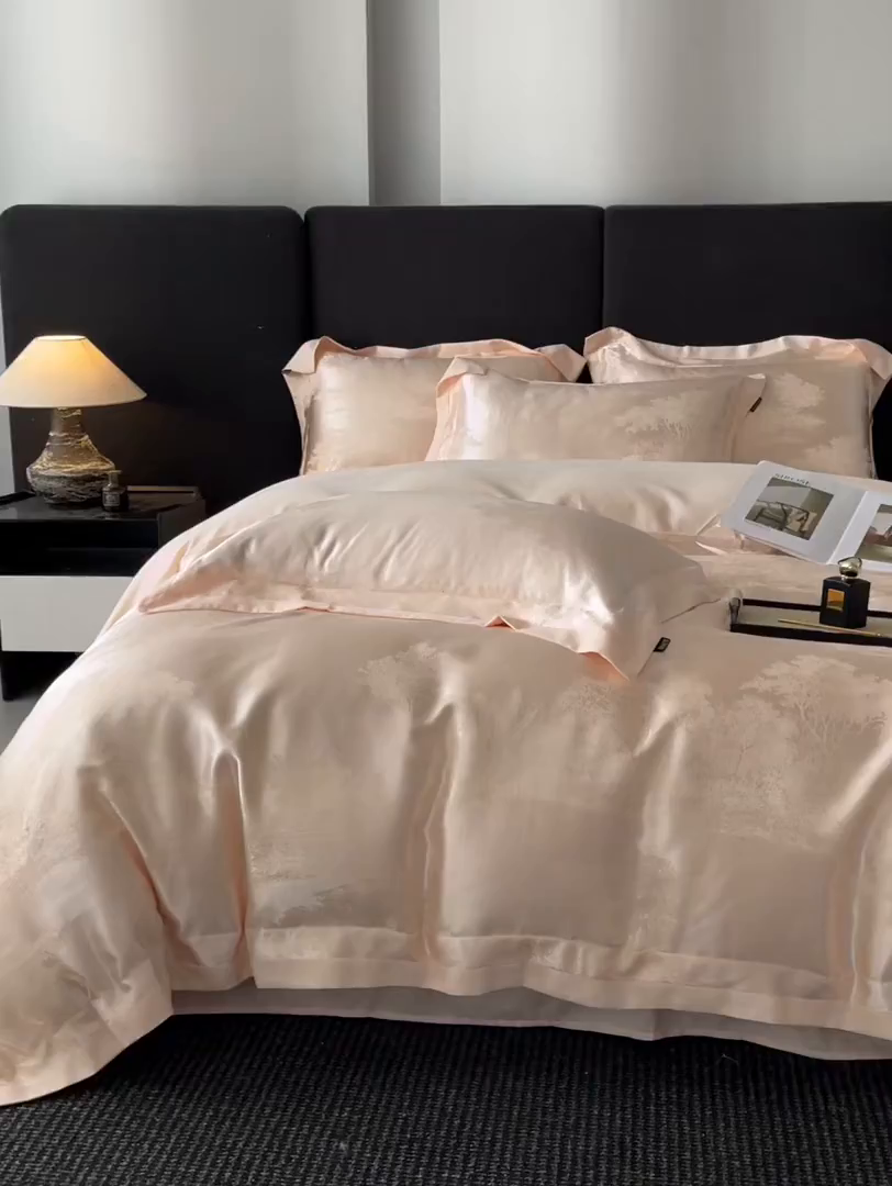 91家纺网 家纺一手货源 找家纺 置顶家纺 2025新款欧若拉亲肤提花四件套 欧若拉-玉