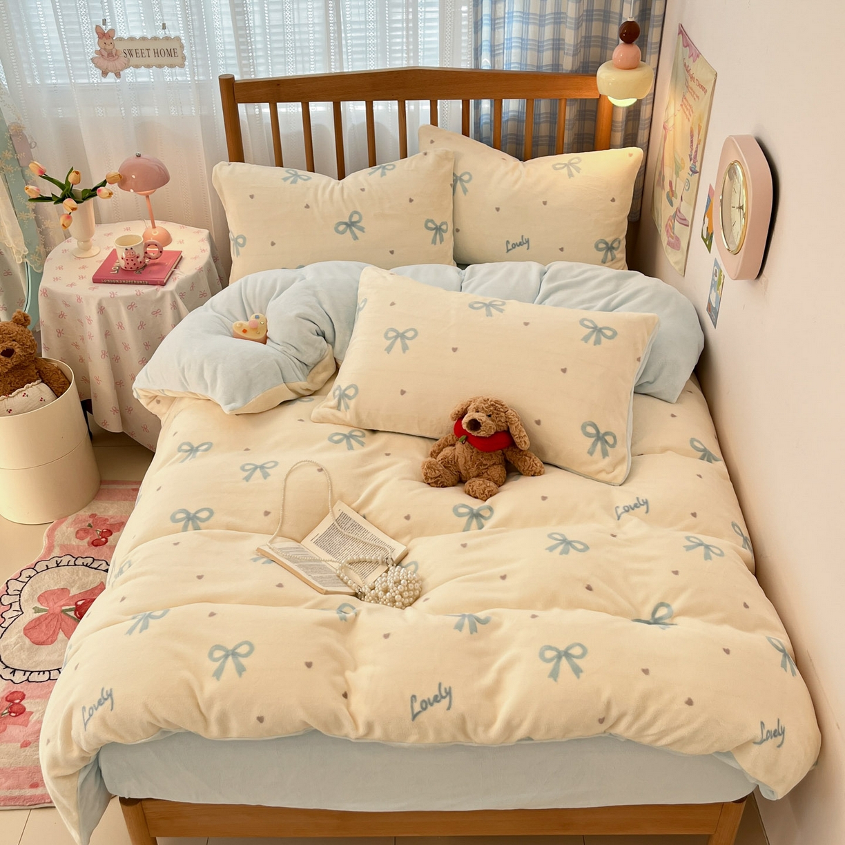 91家纺网 家纺一手货源 找家纺 蓝极人 2025新款牛奶绒印花四件套 D蓝调逸境