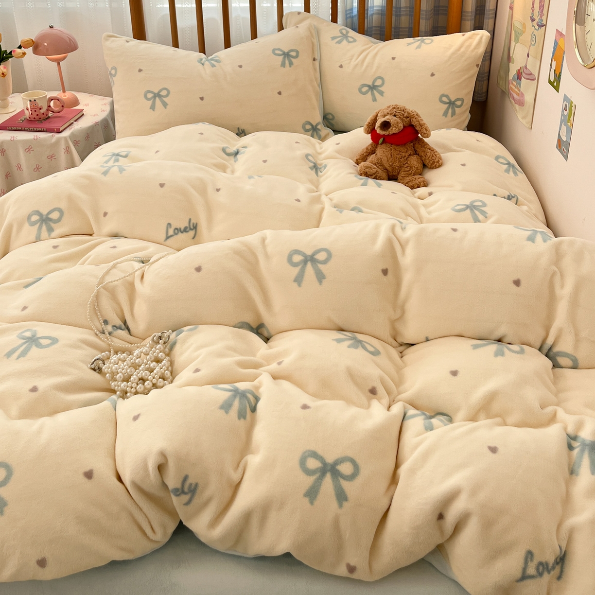 91家纺网 家纺一手货源 找家纺 蓝极人 2025新款牛奶绒印花四件套 D蓝调逸境