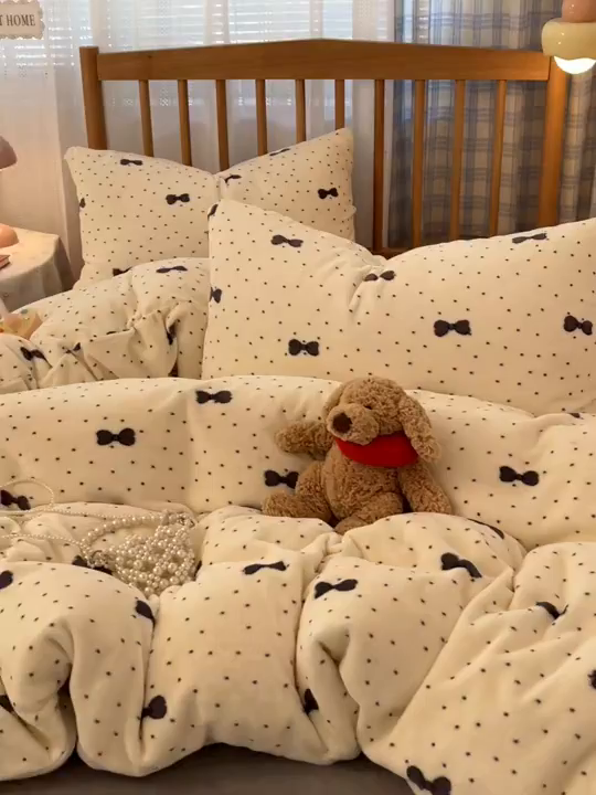 91家纺网 家纺一手货源 找家纺  1.9【年货节 三人助力39.9带回家】牛奶绒印花四件套