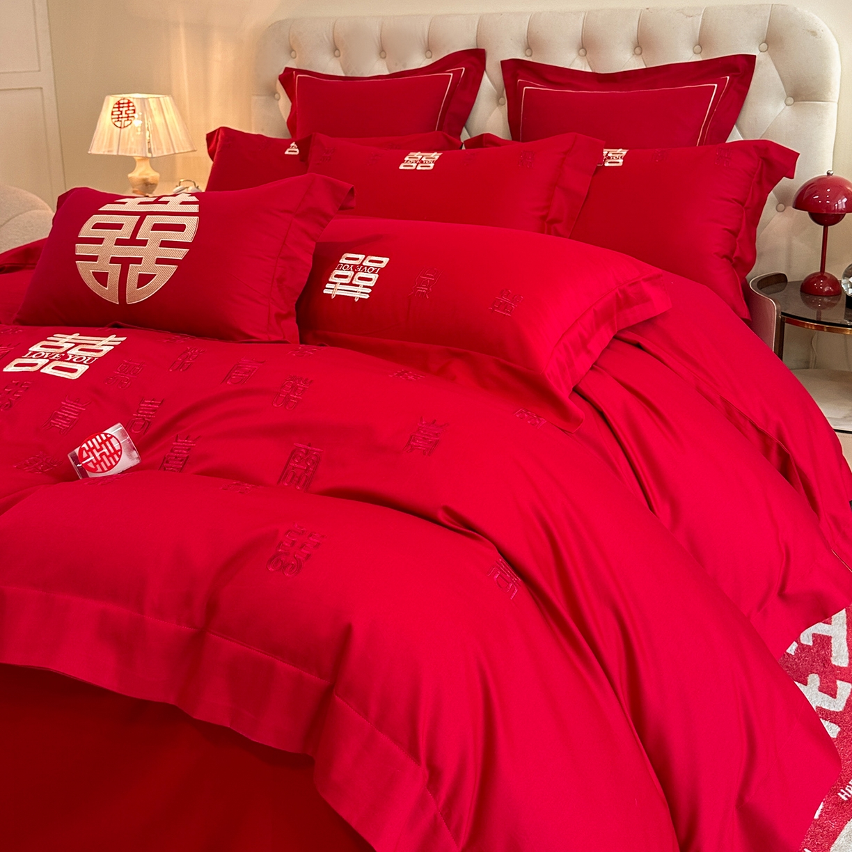 91家纺网 家纺一手货源 找家纺 （总）置顶家纺 2025新款亲肤刺绣婚庆磨毛四件套