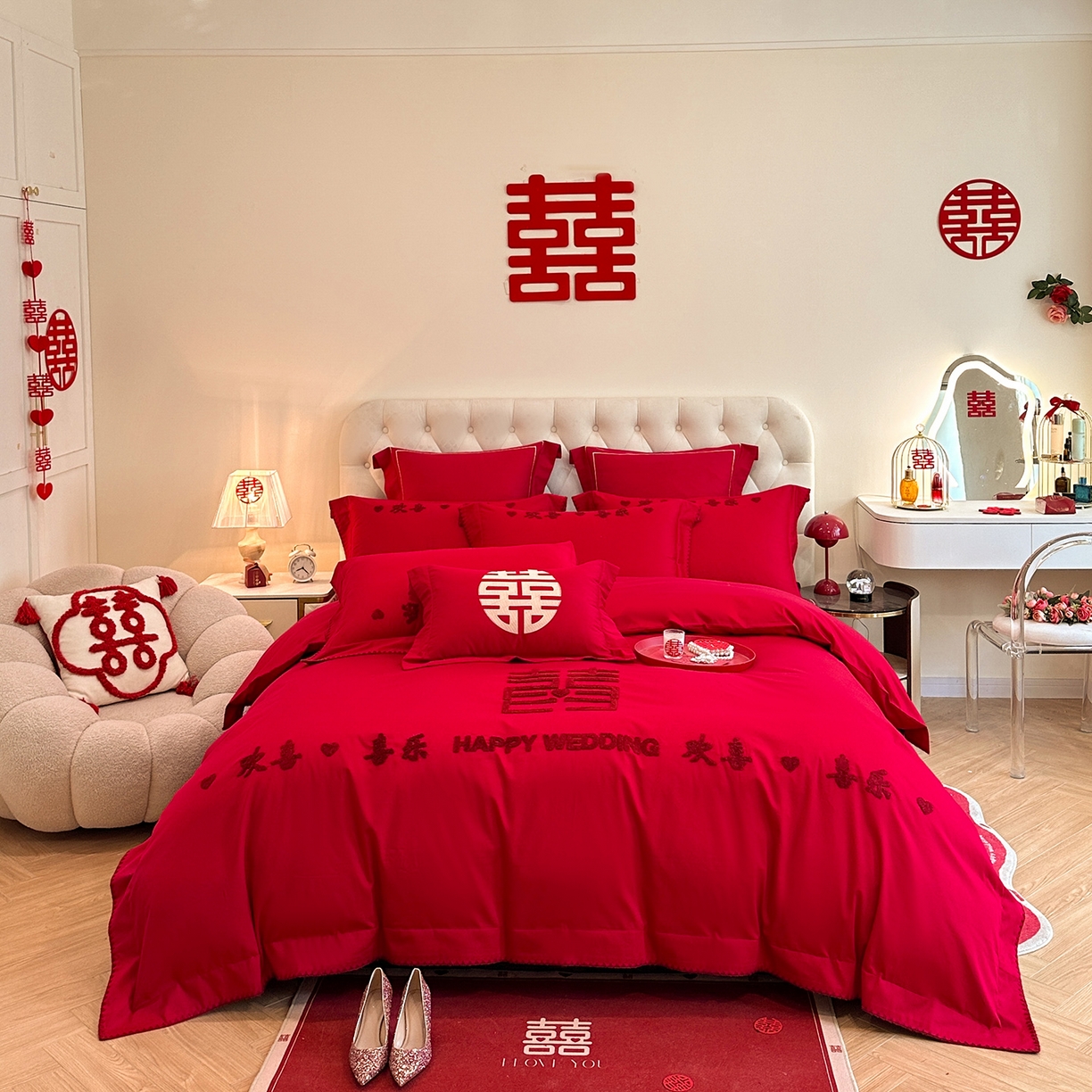 91家纺网 家纺一手货源 找家纺 （总）置顶家纺 2025新款亲肤刺绣婚庆磨毛四件套