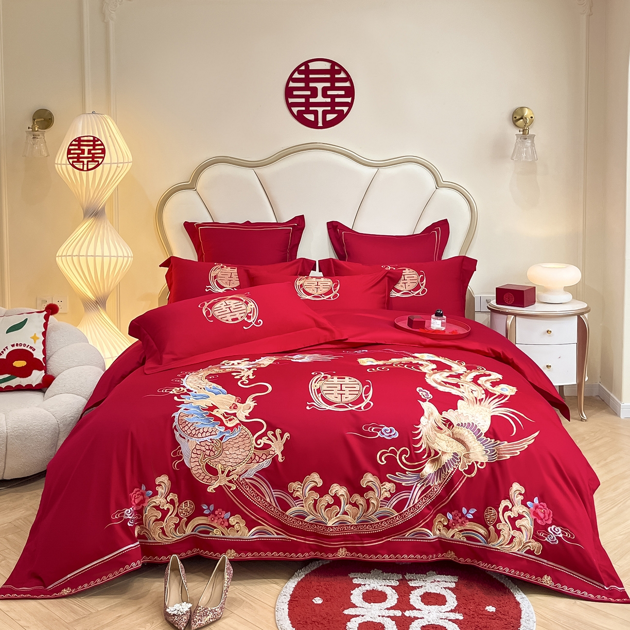 91家纺网 家纺一手货源 找家纺 （总）置顶家纺 2025新款亲肤刺绣婚庆磨毛四件套