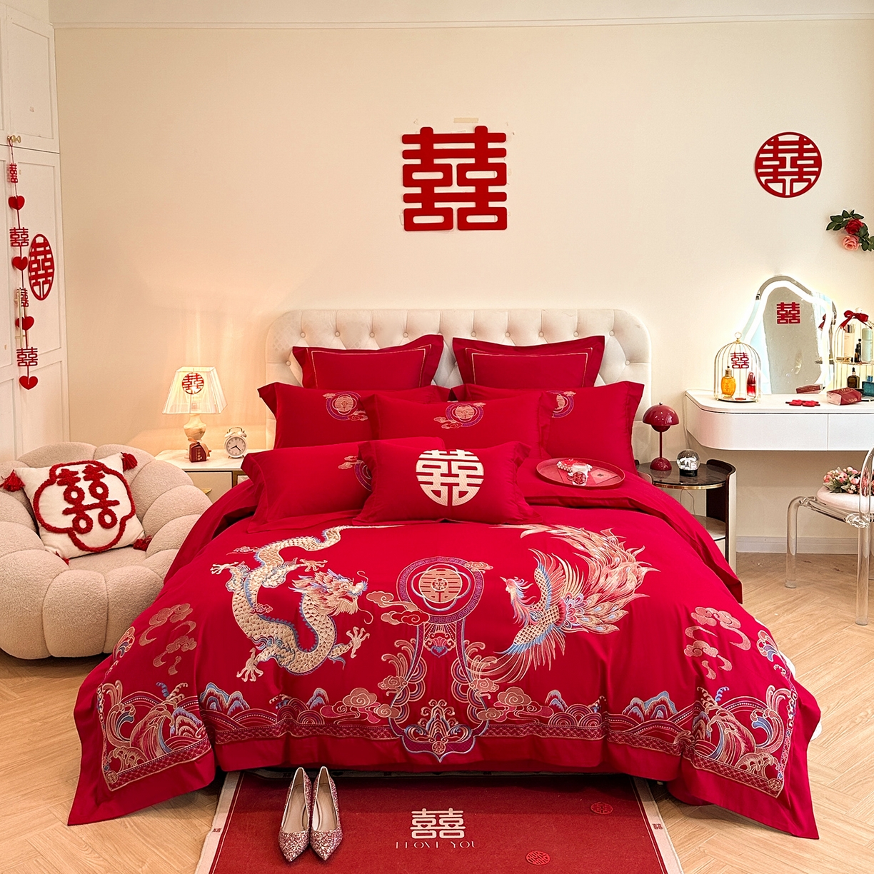 91家纺网 家纺一手货源 找家纺 （总）置顶家纺 2025新款亲肤刺绣婚庆磨毛四件套