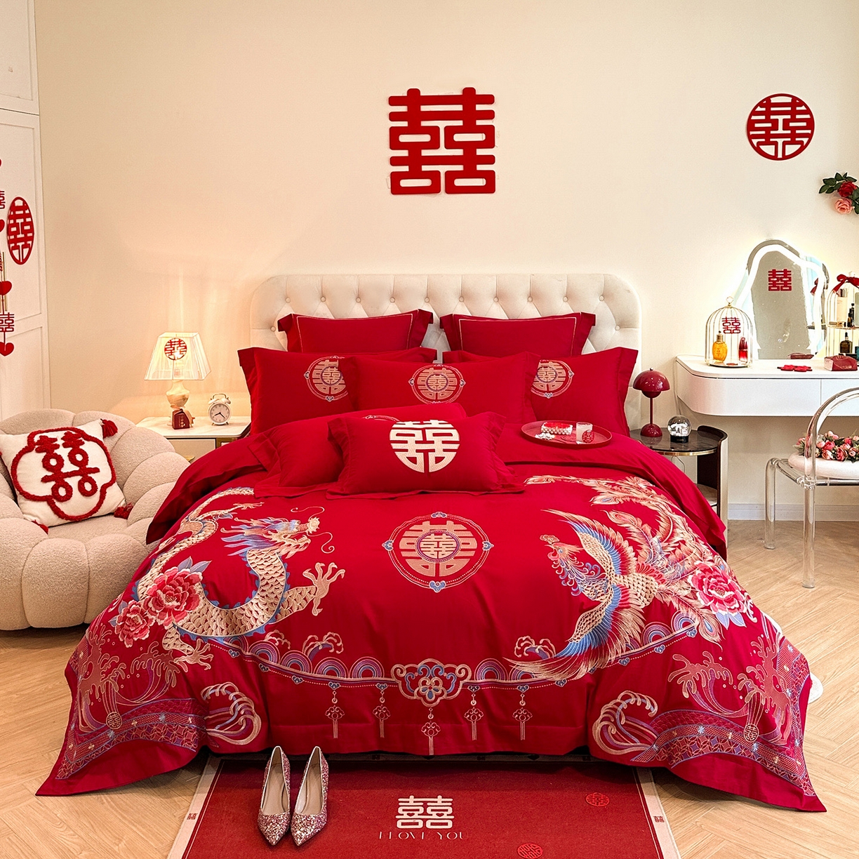 91家纺网 家纺一手货源 找家纺 （总）置顶家纺 2025新款亲肤刺绣婚庆磨毛四件套