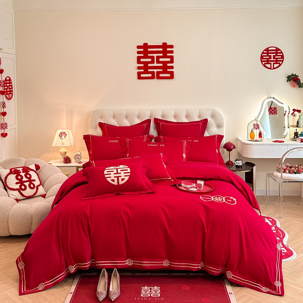 91家纺网 家纺一手货源 找家纺 （总）置顶家纺 2025新款亲肤刺绣婚庆磨毛四件套