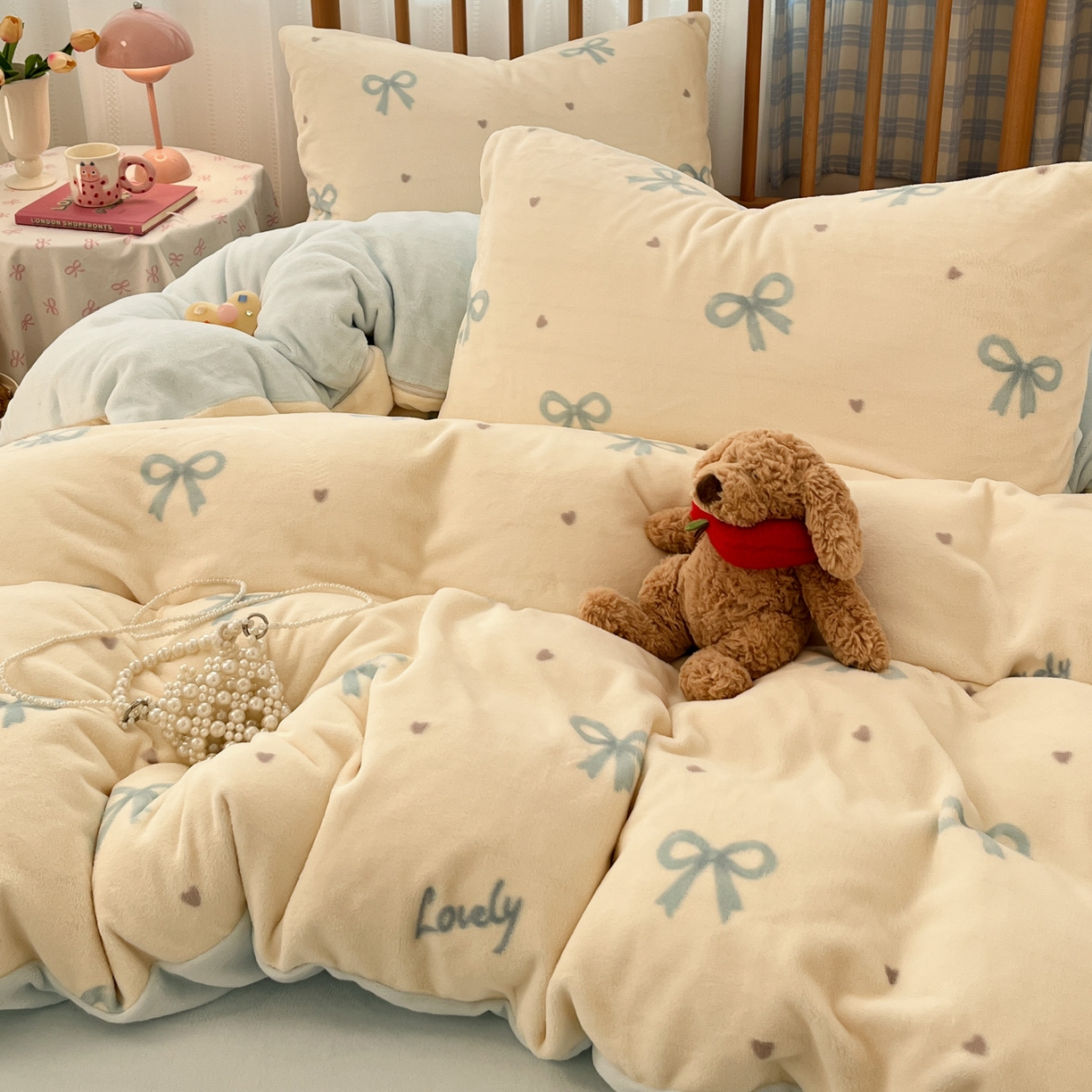 91家纺网 家纺一手货源 找家纺 酱子 2025新款牛奶绒印花四件套 D蓝调逸境