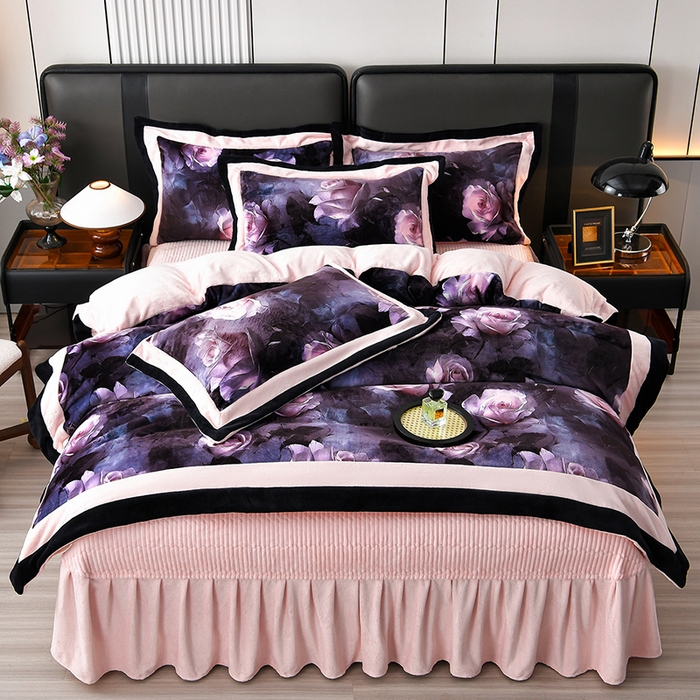 91家纺网 家纺一手货源 找家纺 （总）馨梦缘 2025新款牛奶绒数码印花四件套