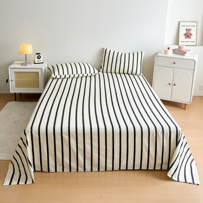 91家纺网 家纺一手货源 找家纺 感遇 2025新款全棉磨毛A类床单床笠三件套 巧克力