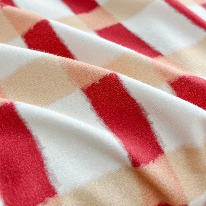 91家纺网 家纺一手货源 找家纺 感遇 2025新款全棉磨毛A类床单床笠三件套 红黄格