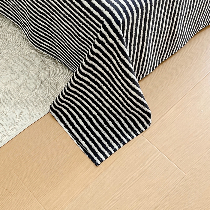 91家纺网 家纺一手货源 找家纺 感遇 2025新款全棉磨毛A类床单床笠三件套 麦穗黑