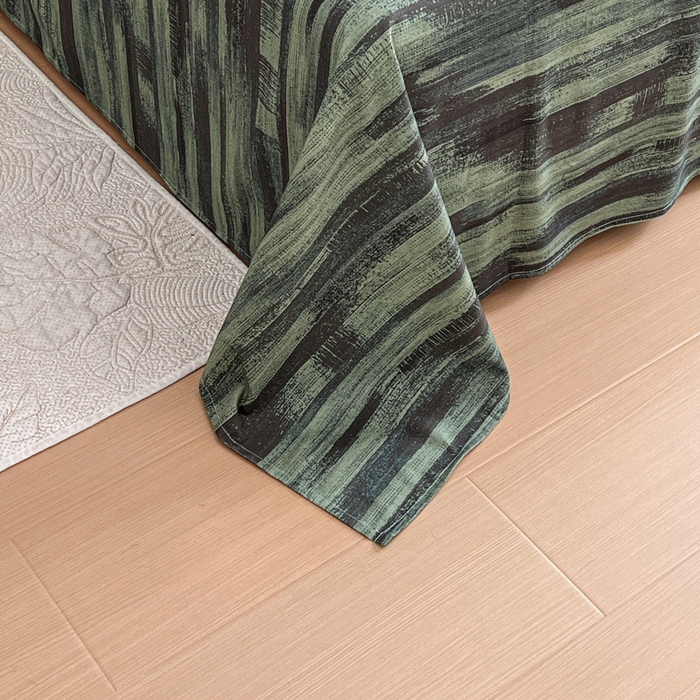 91家纺网 家纺一手货源 找家纺 感遇 2025新款全棉磨毛A类床单床笠三件套 抹茶