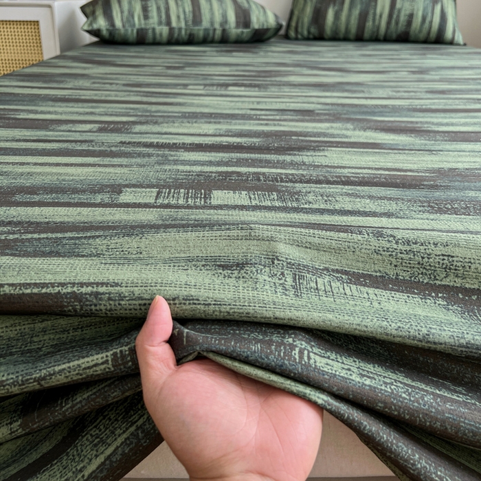 91家纺网 家纺一手货源 找家纺 感遇 2025新款全棉磨毛A类床单床笠三件套 抹茶