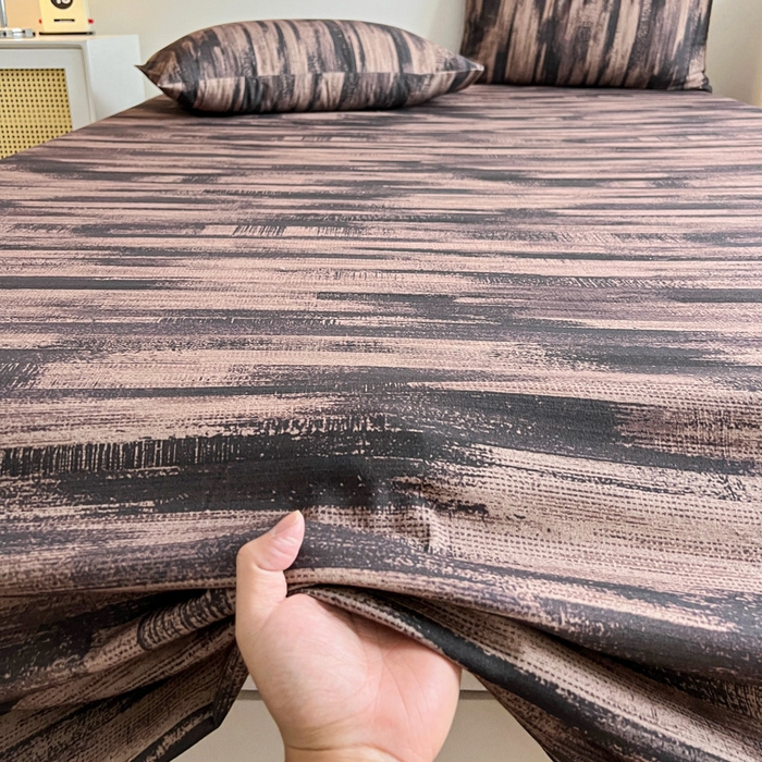 91家纺网 家纺一手货源 找家纺 感遇 2025新款全棉磨毛A类床单床笠三件套 巧克力