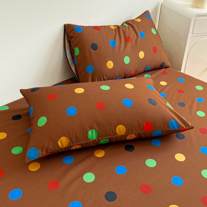 91家纺网 家纺一手货源 找家纺 感遇 2025新款全棉磨毛A类床单床笠三件套 巧克力豆