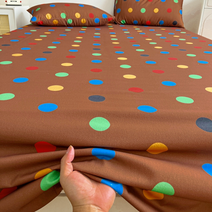 91家纺网 家纺一手货源 找家纺 感遇 2025新款全棉磨毛A类床单床笠三件套 巧克力豆