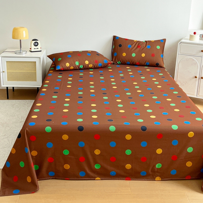 91家纺网 家纺一手货源 找家纺 感遇 2025新款全棉磨毛A类床单床笠三件套 巧克力豆