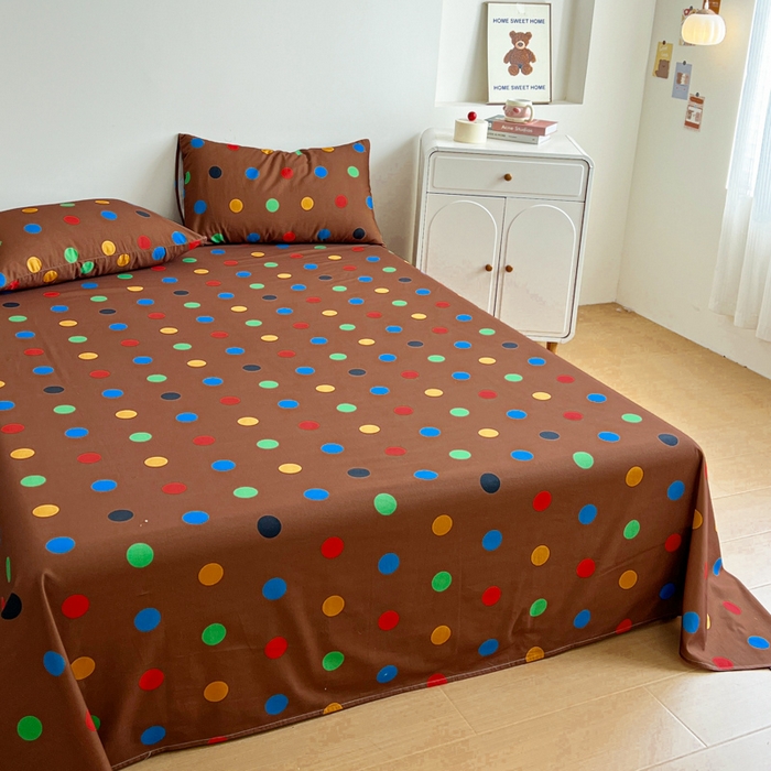 91家纺网 家纺一手货源 找家纺 感遇 2025新款全棉磨毛A类床单床笠三件套 巧克力豆