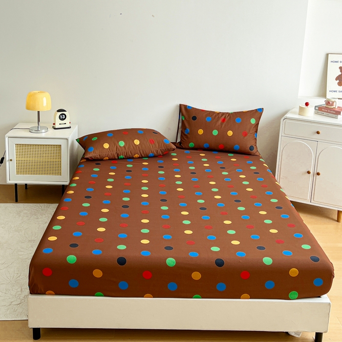 91家纺网 家纺一手货源 找家纺 感遇 2025新款全棉磨毛A类床单床笠三件套 巧克力豆