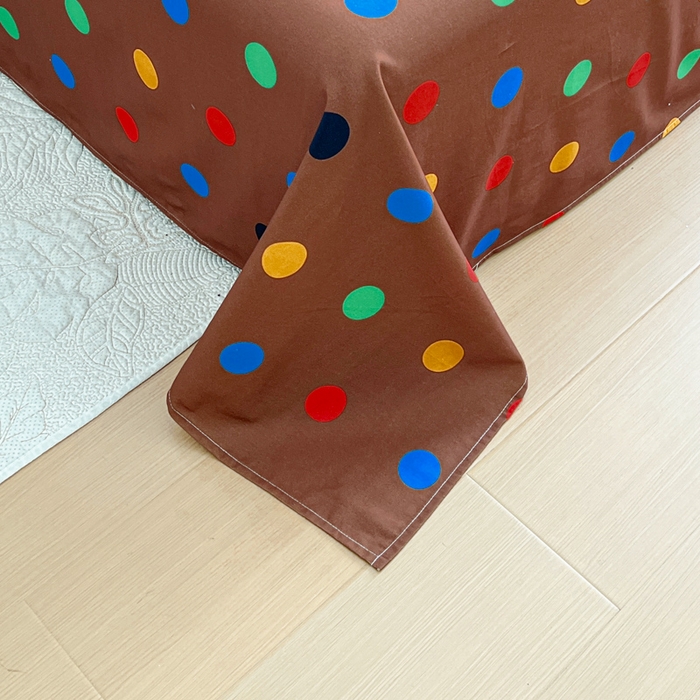 91家纺网 家纺一手货源 找家纺 感遇 2025新款全棉磨毛A类床单床笠三件套 巧克力豆