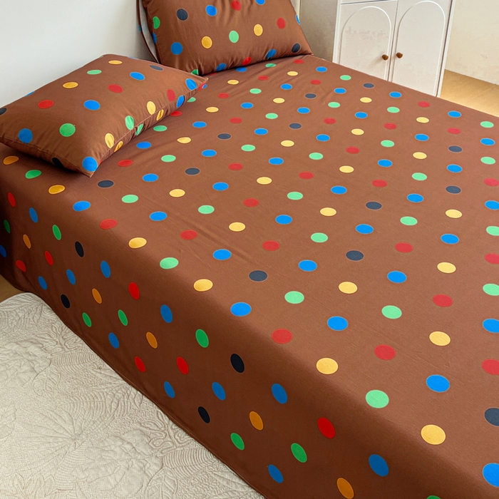 91家纺网 家纺一手货源 找家纺 感遇 2025新款全棉磨毛A类床单床笠三件套 巧克力豆