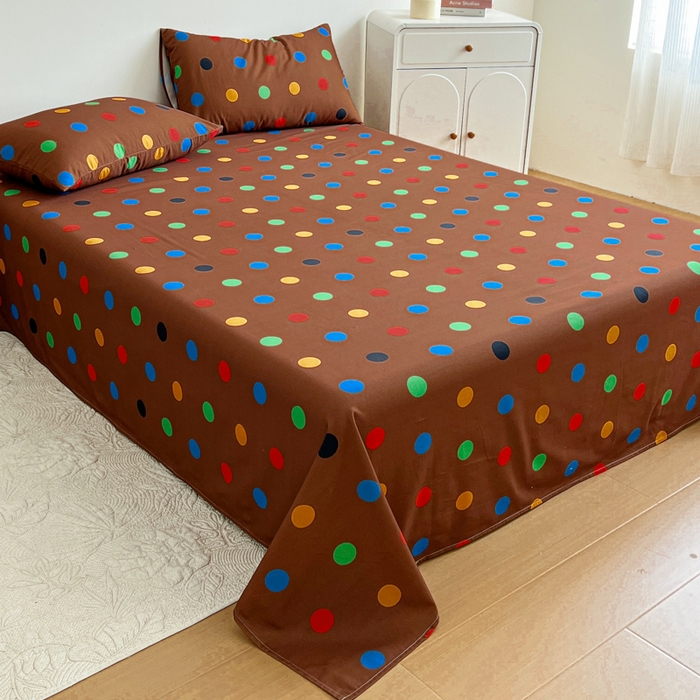 91家纺网 家纺一手货源 找家纺 感遇 2025新款全棉磨毛A类床单床笠三件套 巧克力豆