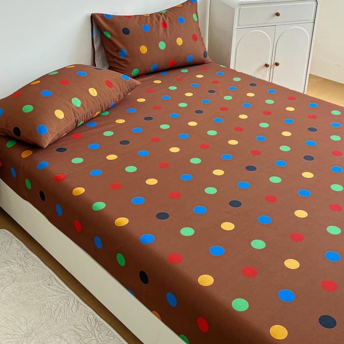 91家纺网 家纺一手货源 找家纺 感遇 2025新款全棉磨毛A类床单床笠三件套 巧克力豆