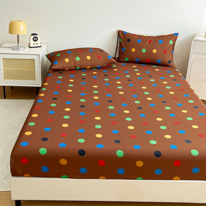 91家纺网 家纺一手货源 找家纺 感遇 2025新款全棉磨毛A类床单床笠三件套 巧克力豆