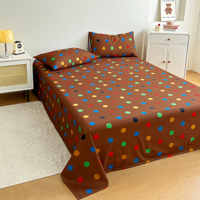 91家纺网 家纺一手货源 找家纺 感遇 2025新款全棉磨毛A类床单床笠三件套 巧克力豆