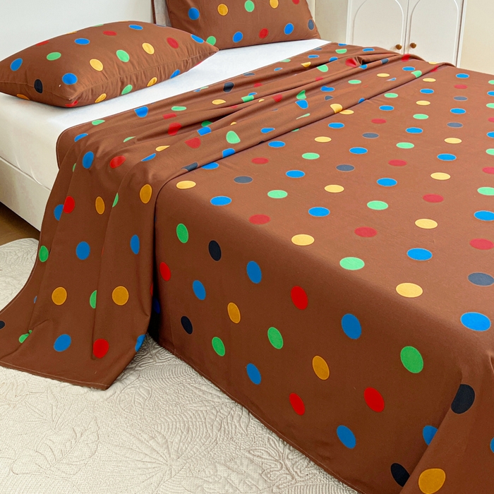 91家纺网 家纺一手货源 找家纺 感遇 2025新款全棉磨毛A类床单床笠三件套 巧克力豆