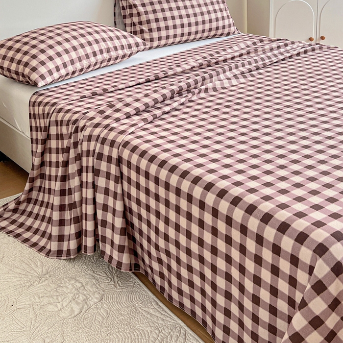 91家纺网 家纺一手货源 找家纺 感遇 2025新款全棉磨毛A类床单床笠三件套 微暖