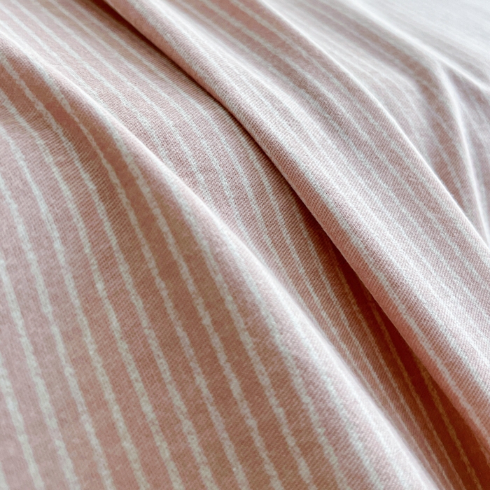 91家纺网 家纺一手货源 找家纺 感遇 2025新款全棉磨毛A类床单床笠三件套 细条粉