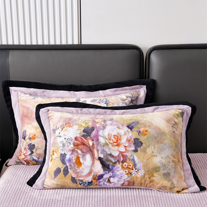 91家纺网 家纺一手货源 找家纺 馨梦缘 2025新款牛奶绒数码印花四件套 秘境-紫