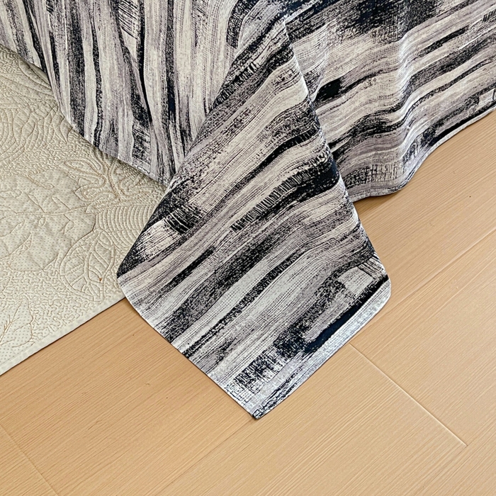 91家纺网 家纺一手货源 找家纺 感遇 2025新款全棉磨毛A类床单床笠三件套 雅阁黑