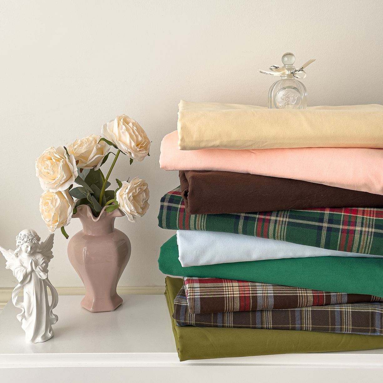 （总）对白 2025新款32支全棉色织水洗棉单品被套