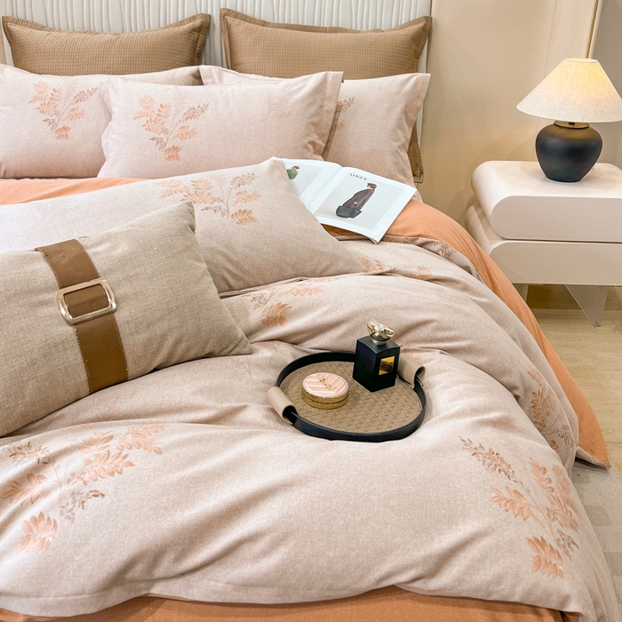 91家纺网 家纺一手货源 找家纺 凌鼎 2025新款喷气加厚磨毛四件套系列1 静初咖