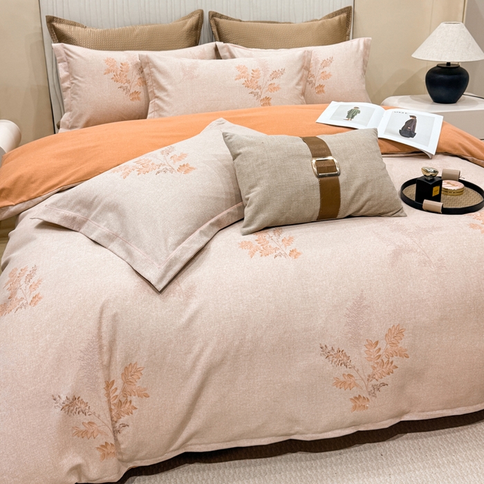 91家纺网 家纺一手货源 找家纺 凌鼎 2025新款喷气加厚磨毛四件套系列1 静初咖