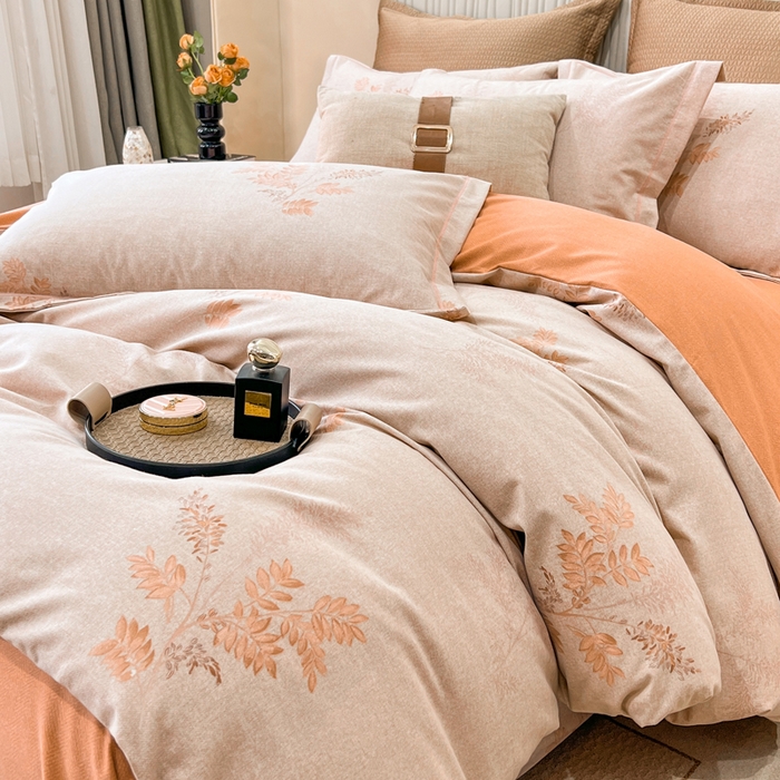 91家纺网 家纺一手货源 找家纺 凌鼎 2025新款喷气加厚磨毛四件套系列1 静初咖