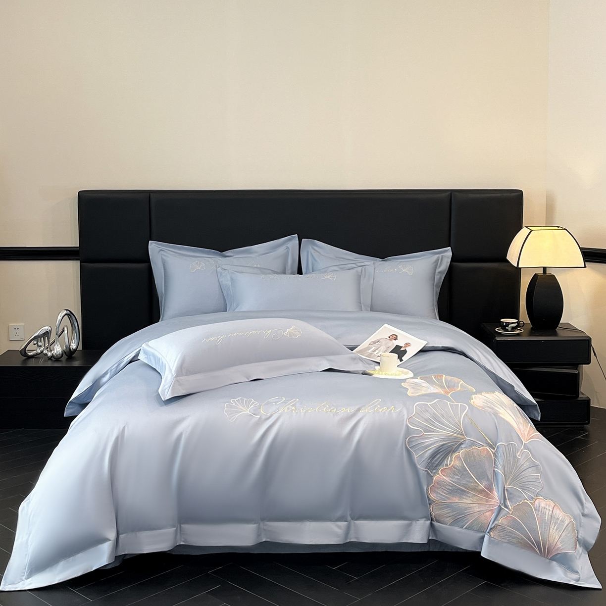 91家纺网 家纺一手货源 找家纺 （总）置顶家纺 2025新款亲肤拼接刺绣四件套-一路繁花