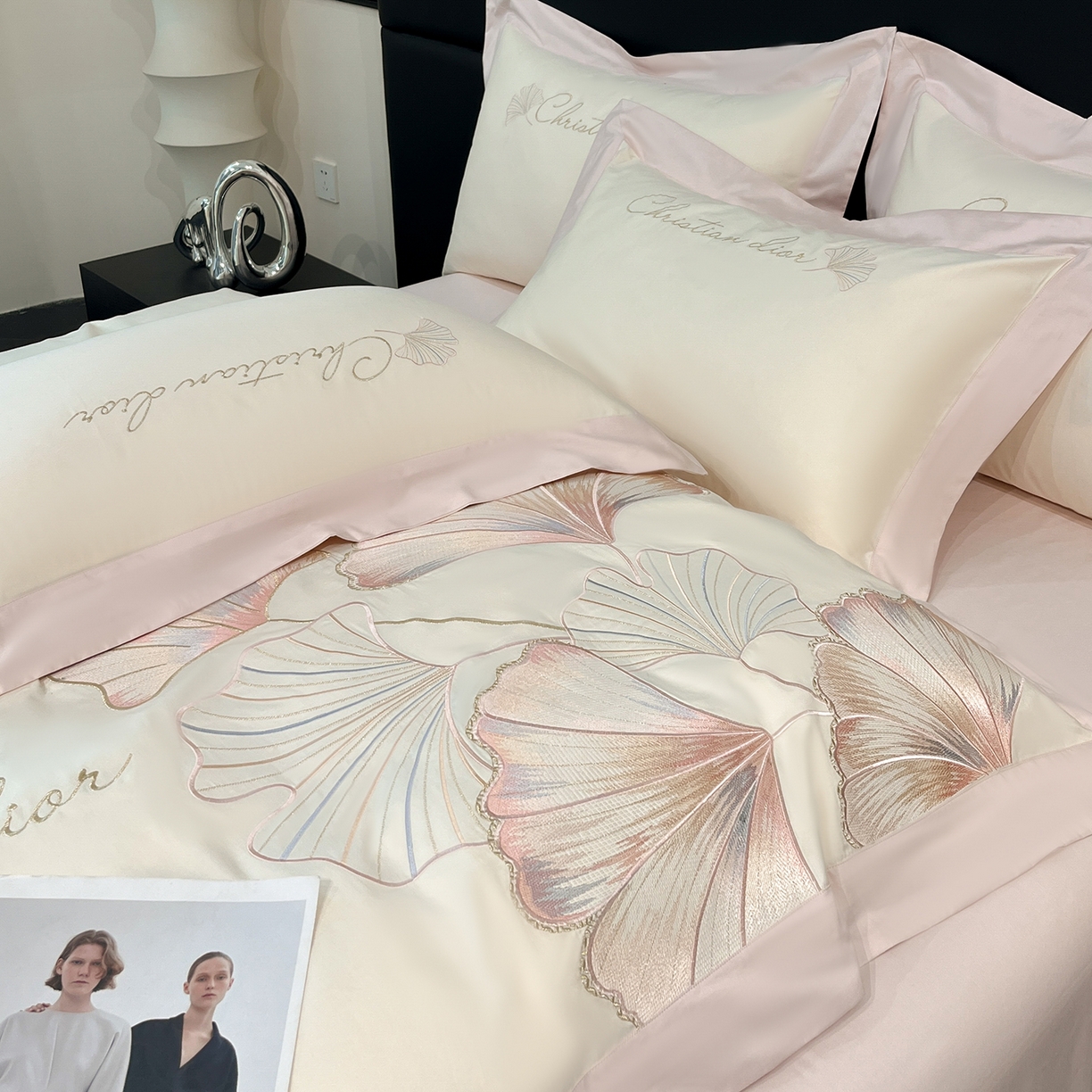 91家纺网 家纺一手货源 找家纺 （总）置顶家纺 2025新款亲肤拼接刺绣四件套-一路繁花