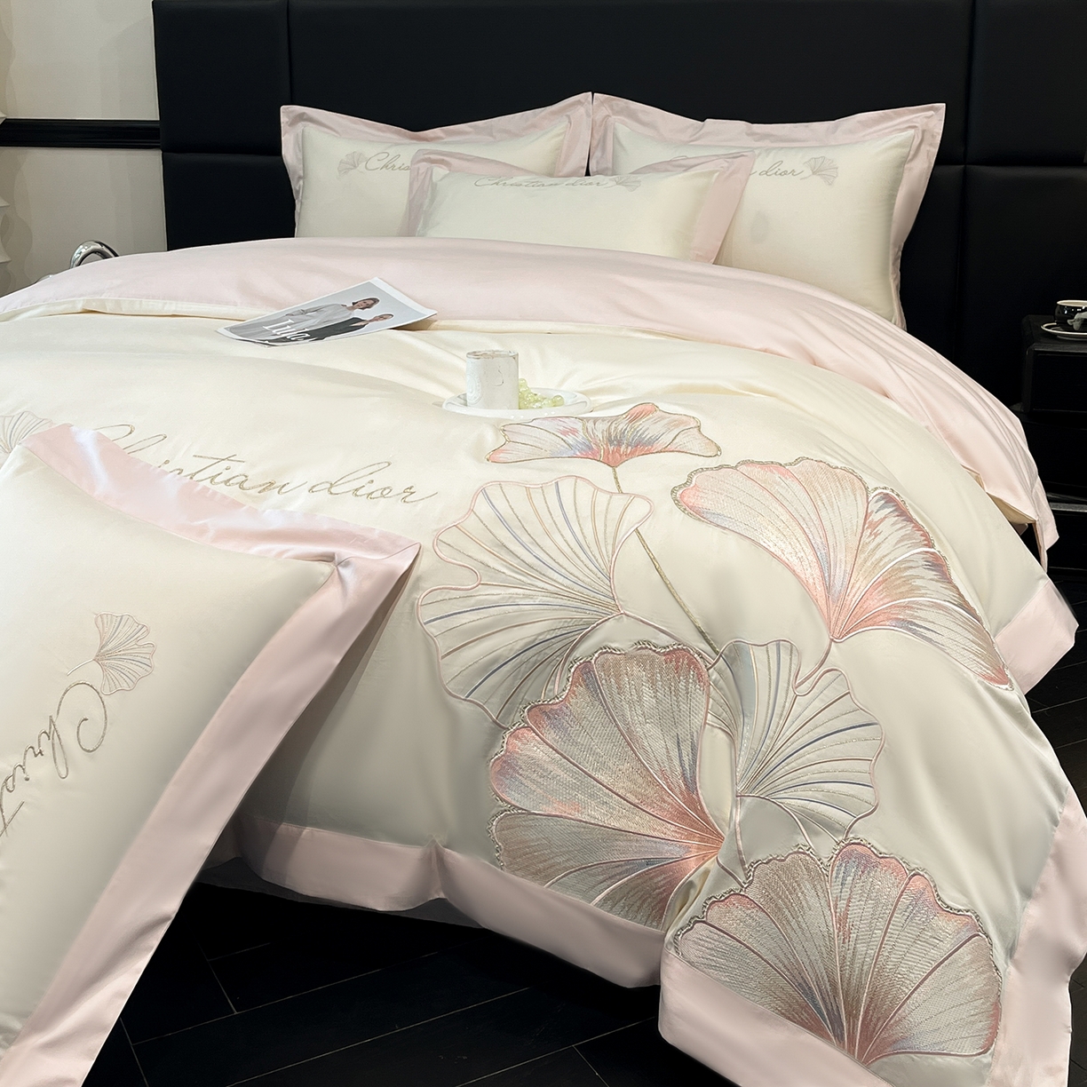 91家纺网 家纺一手货源 找家纺 （总）置顶家纺 2025新款亲肤拼接刺绣四件套-一路繁花